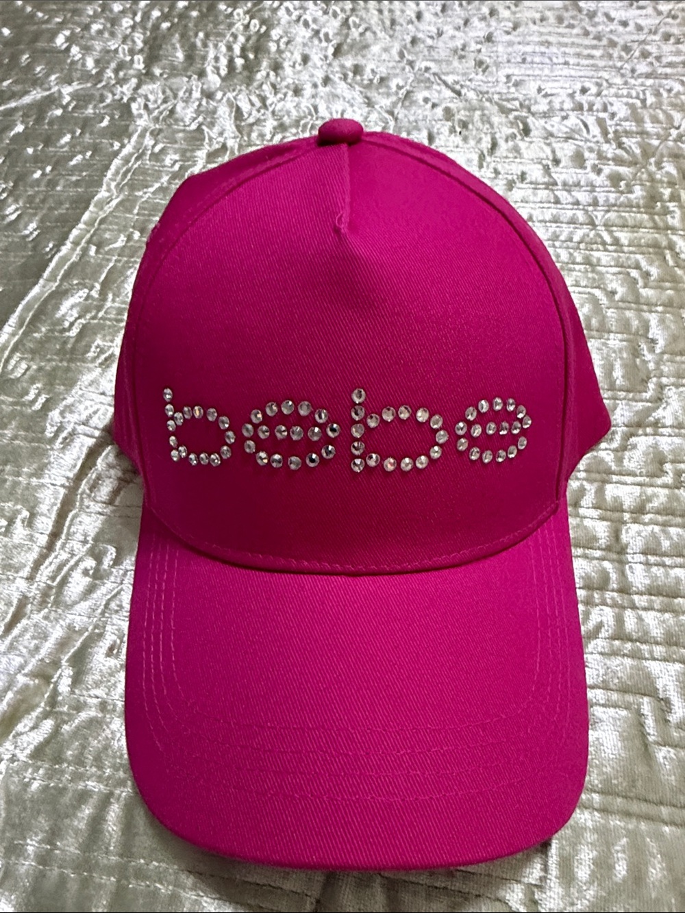 bebe Hot Pink Crystal Logo Cap
